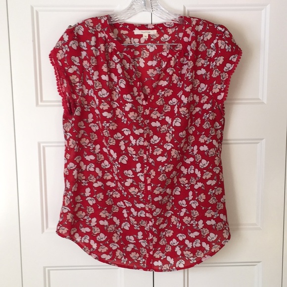 fun2fun Tops - Red Floral Blouse L